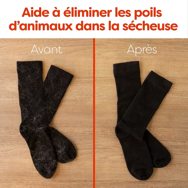 Feuilles assouplissantes méga Bounce Anti-poils d’animaux et anti-peluches avec 3 fois les anti-poils d’animaux, parfum Frais 120 feuilles