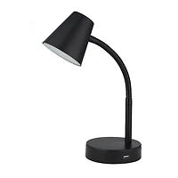 Lampe de bureau DEL noire avec port USB, Mainstays