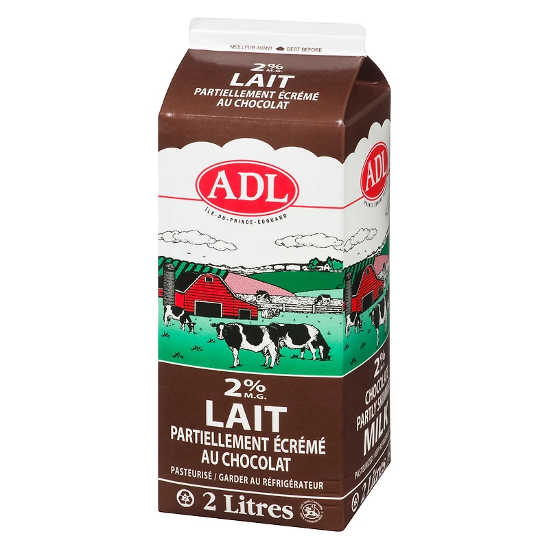 ADL Lait au chocolat 2% ADL Lait au Choc 2% Carton 2L