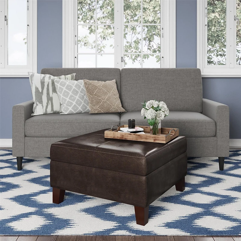 Pouf carré avec rangement de la marque « Dorel Living », Meuble de salle de séjour (espresso)