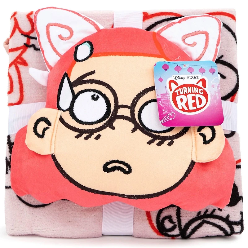 Disney Pixar Turning Red Ensemble de Coussin et Couverture de Voyage Nogginz - Design 'Personnalité'