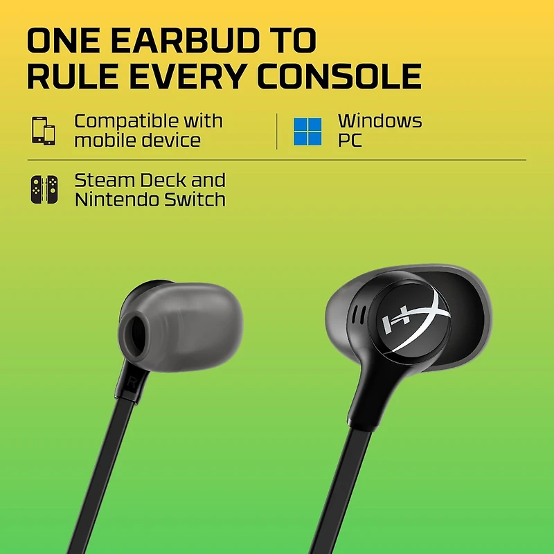 HyperX Cloud Earbuds II – Écouteurs de jeu avec microphone, noir