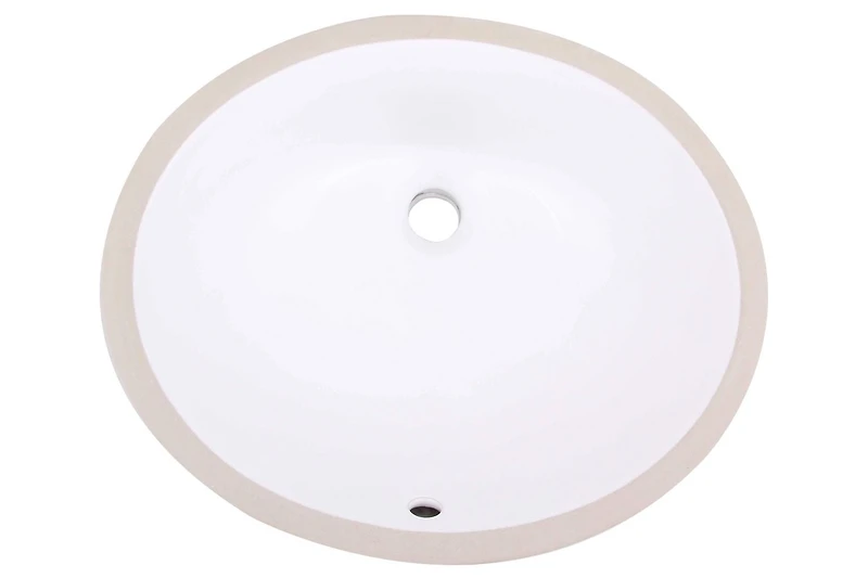 American Imaginations 18.125-in. W CUPC Oval Bathroom Undermount Sink Set In White - Black Hardware - Overflow Drain Incl. AI-31795