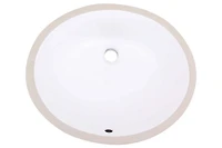 American Imaginations 18.125-in. W CUPC Oval Bathroom Undermount Sink Set In White - Black Hardware - Overflow Drain Incl. AI-31795