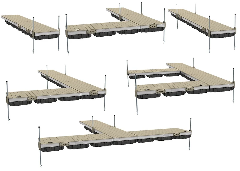 Quai flottant en aluminium avec dessus en résine - 4'x10'