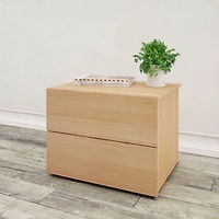 Table de nuit à 2 tiroirs Nordik de Nexera, érable naturel