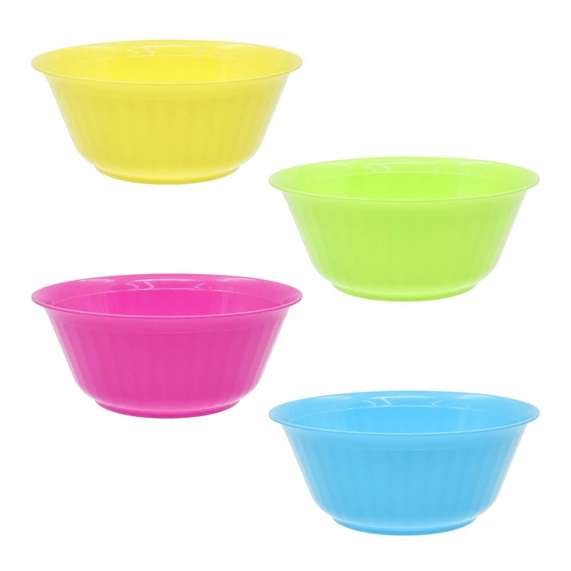 Mainstays Assorted Colour Plastic Bowl Set, 4pc, 50% Recycled Material