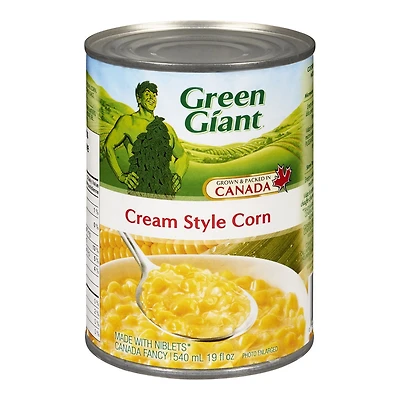 Maïs en crème en conserve Géant Vert, Cultivé et emballé au Canada 540 ml, 19 oz liq.