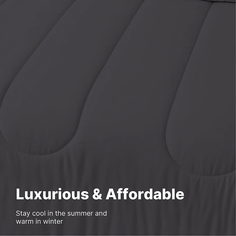 Beddora Ensemble de Lit 5 Pcs – Comprend une Couette, 2 Taies d'Oreiller, un Coussin Décoratif et un Coussin Carré – Ultra-Doux, Toutes Saisons, Grand – Blanc Éclatant
