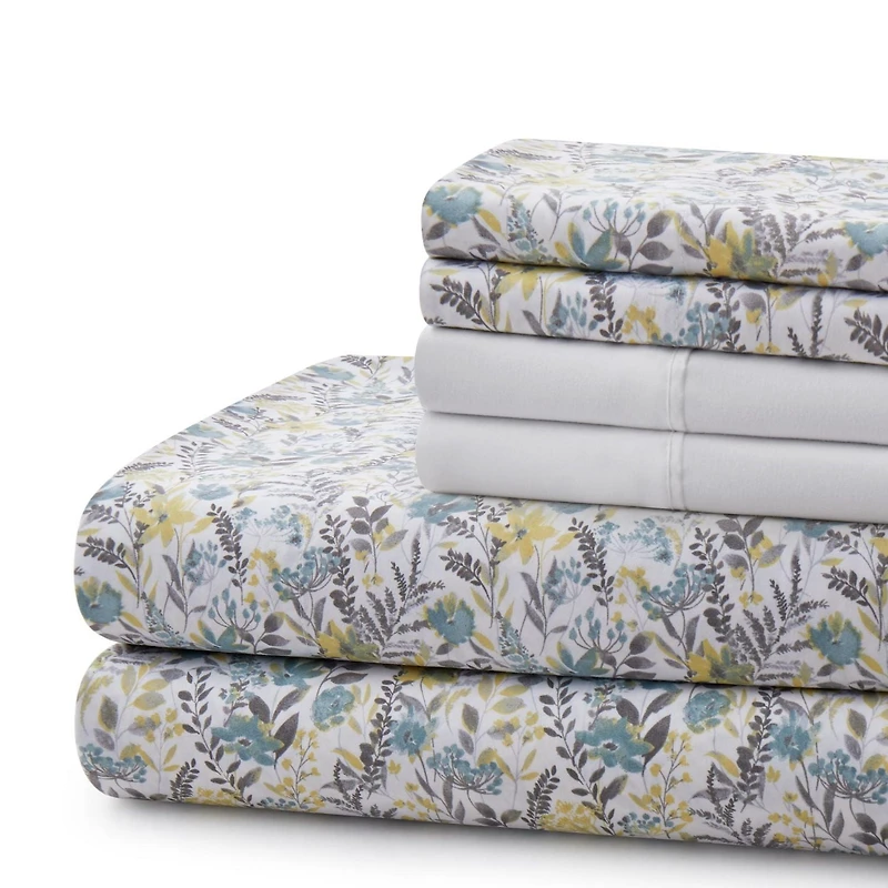 Literie Marina Décoration ultra douce et soyeuse, imprimée, en rayonne de bambou, toutes saisons, avec taies d'oreiller