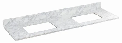 59 cm. W 18,25 po D Stone Top En Bianca Carara Couleur Pour 3H8-po. Robinet AI-17457