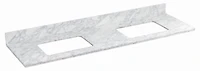 59 cm. W 18,25 po D Stone Top En Bianca Carara Couleur Pour 3H8-po. Robinet AI-17457