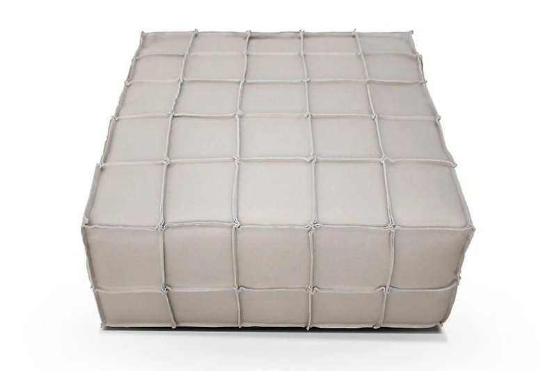 Topline Home Furnishings Pouf, cuir de grain supérieur noir