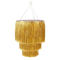 Packed Party Sparkle Time Tinsel Party Chandelier, Gold Tinsel Chandelier Party Décor