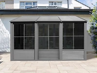 Gazebo Penguin Florence Ajouter Une Pièce avec Toit Métal 10 ft. x 12 ft. en Gris