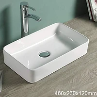 American Imaginations -in. W Above Counter White Bathroom Vessel Sink For Deck Mount Deck Mount Drilling AI