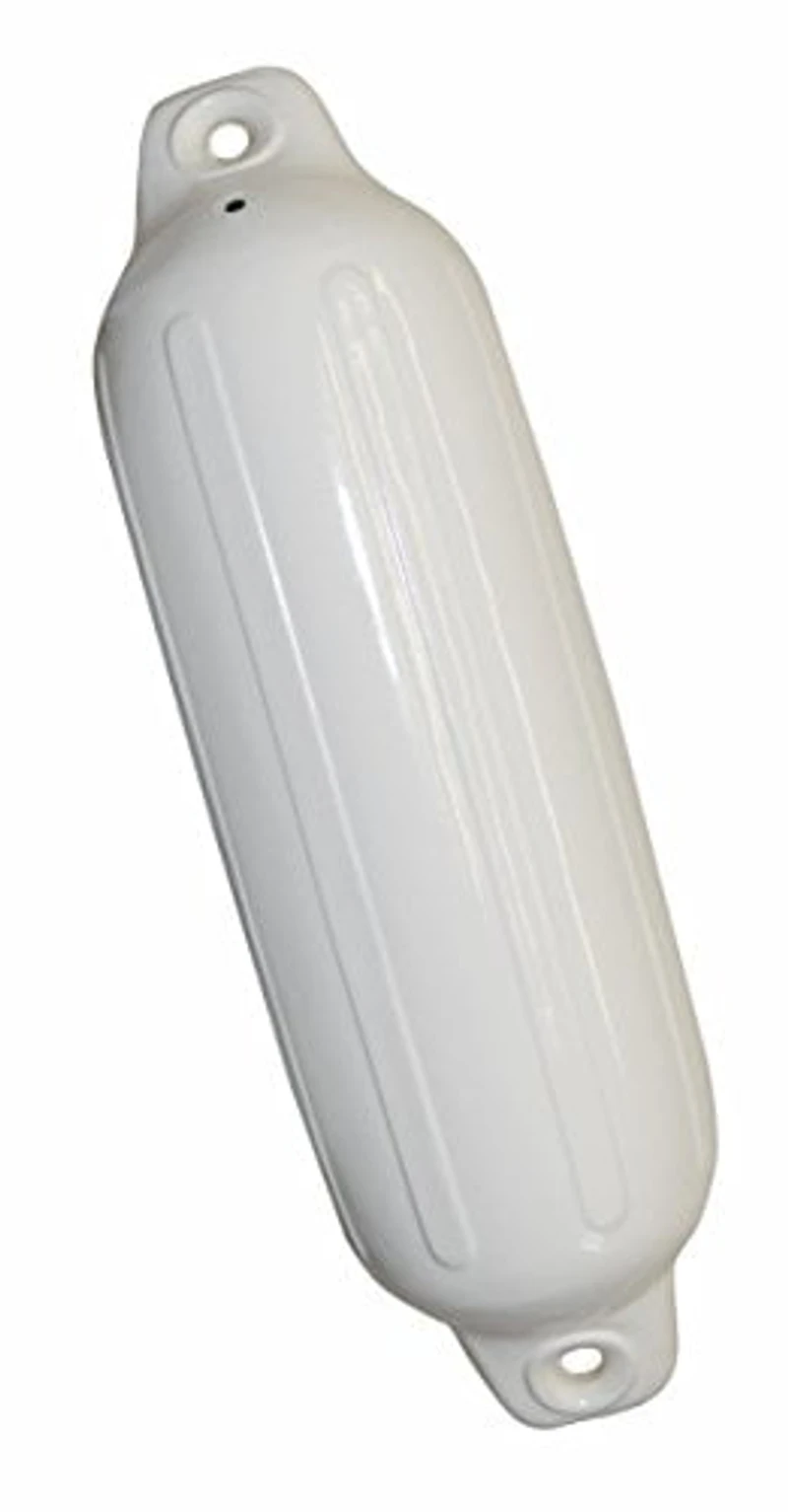 6" x 22" Deluxe Ribbed Inflatable Boat Fender, White