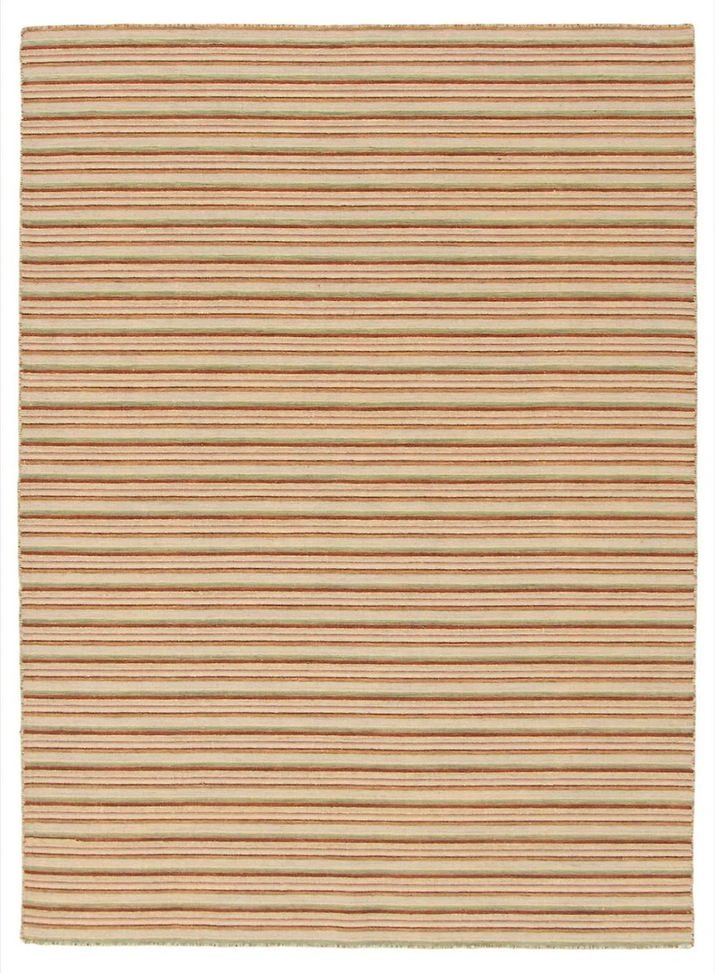 ECARPETGALLERY 5'1" x 6'11" Flat-weaves & Kilims Manhattan Hand Made Area Rug for Living Room, Dining Room and Bedroom in Ivory