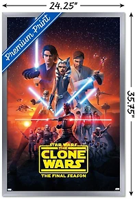 Star Wars: The Clone Wars - Season 7 Key Art Wall Poster with Push Pins, 14.725" x 22.375"