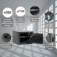 Coffre-fort pour la maison et le bureau de 11,5 po de hauteur de la série Diamond avec serrure biométrique et protection à triple joint [0,75 pi³]