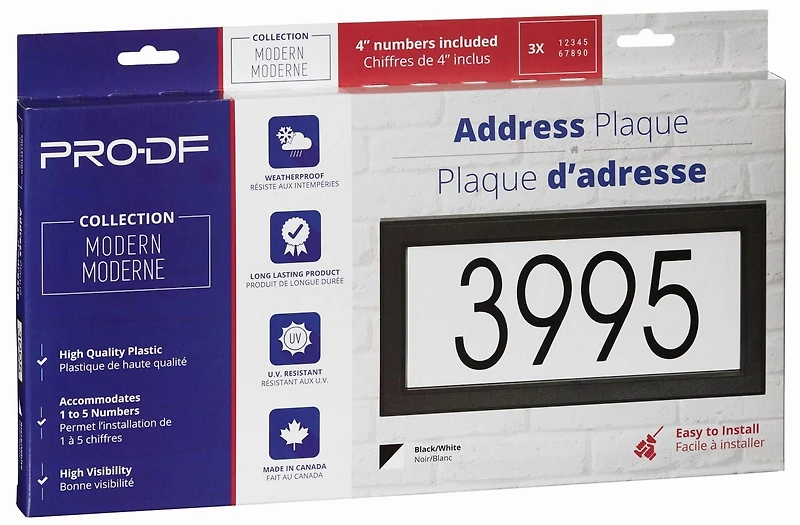 PRO-DF Rectangular Modern Address Plaque