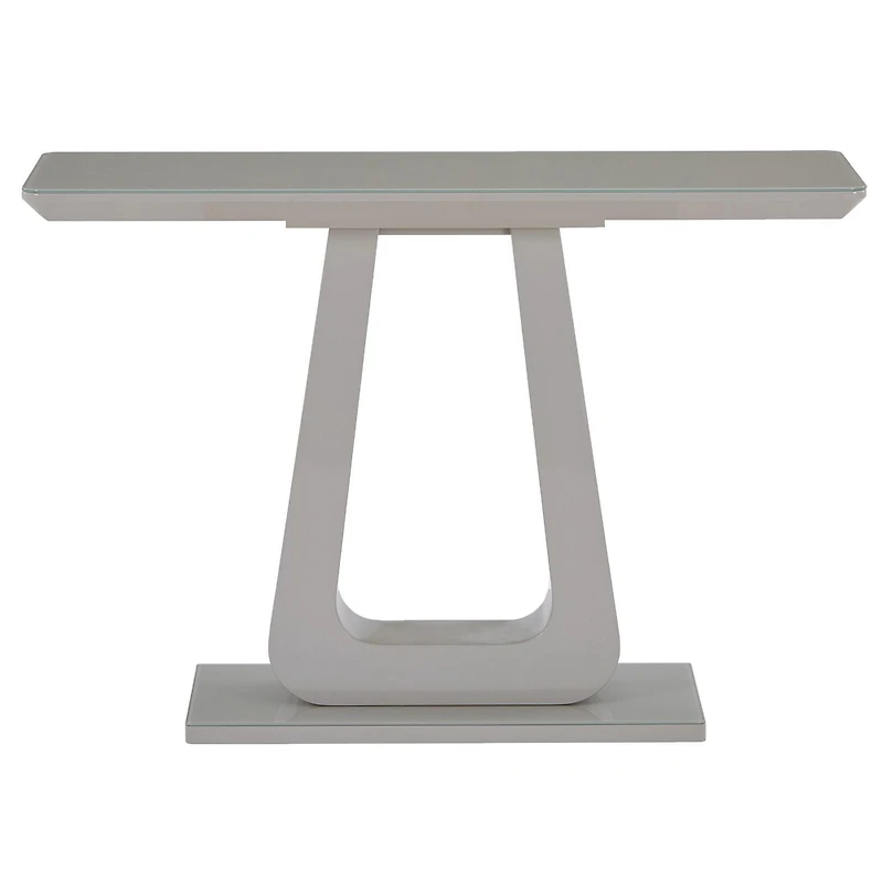 Contemporary MDF & Glass Console Table - Warm Grey
