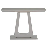 Contemporary MDF & Glass Console Table - Warm Grey