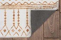 Tapis d'appoint Motif Faux Lapin Minear ivoire & or de 3 pi x 5 pi