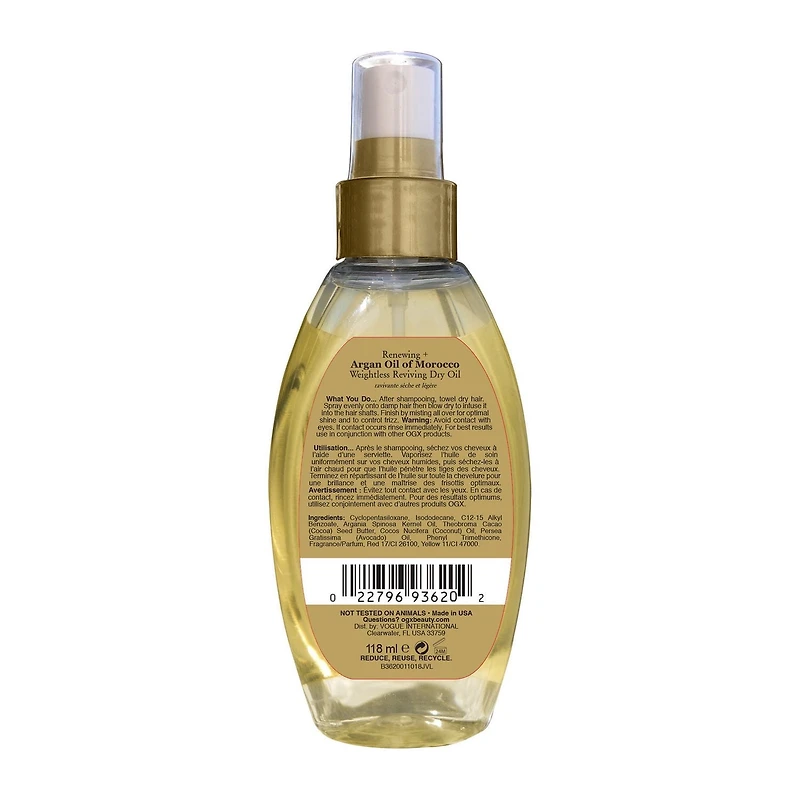 OGX Renewing + Argan Oil of Morocco Weightless Reviving Dry Oil, 118 mL