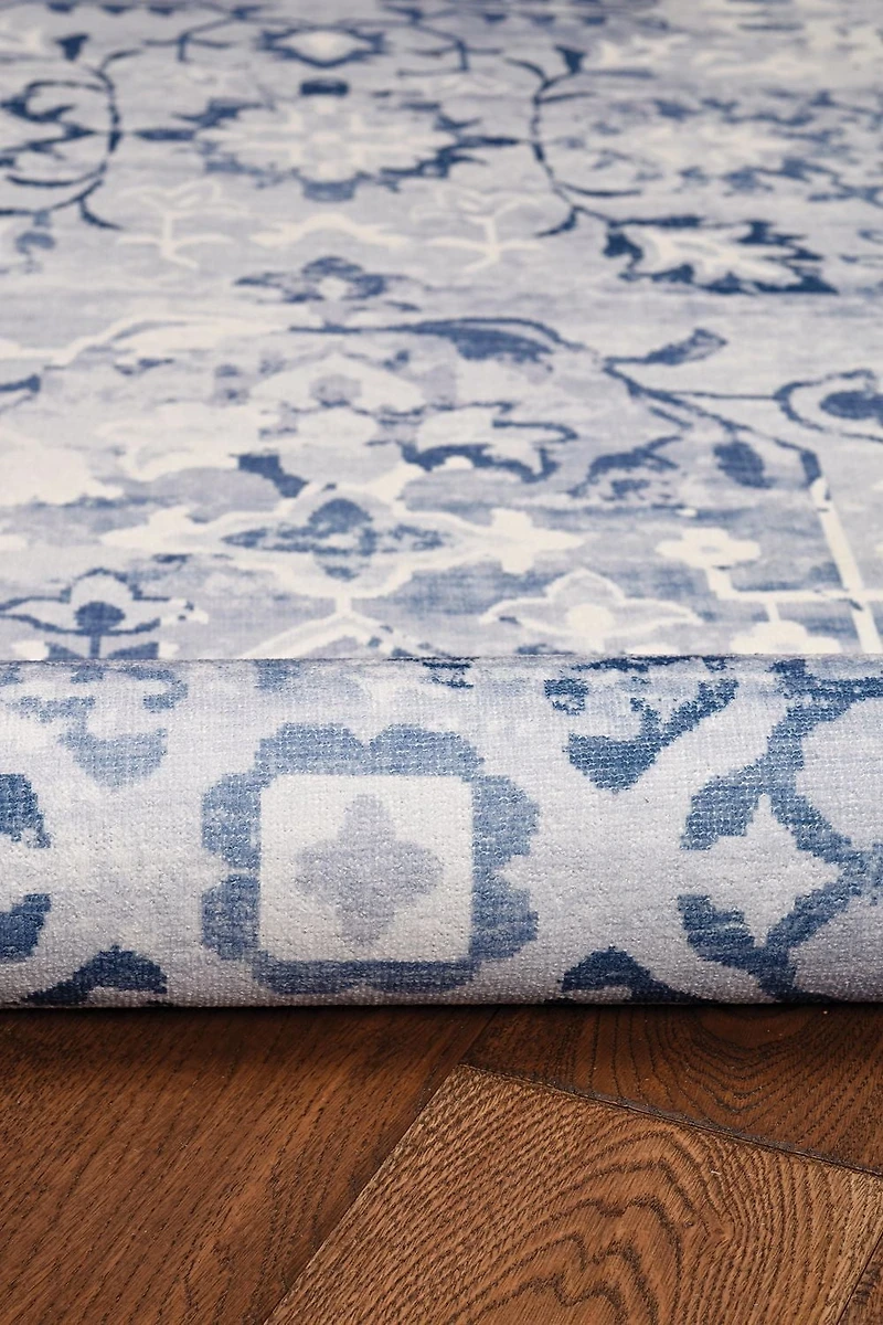 Tapis d'appoint lavable Harris 2 pi x 3 pi gris et ivoire