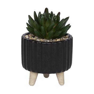 Plante grasse artificielle Cozby dans un pot noir de hometrends