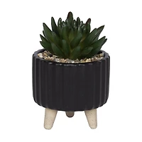 Plante grasse artificielle Cozby dans un pot noir de hometrends