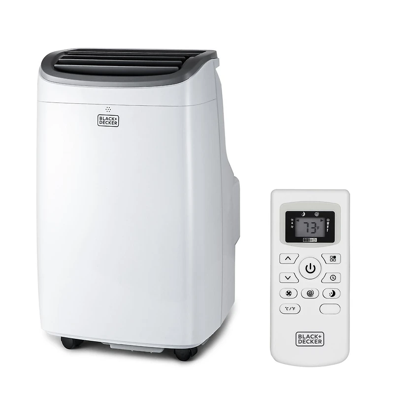 BLACK+DECKER 10,000 BTU Portable Air Conditioner up to 450 Sq. with Remote Control, White