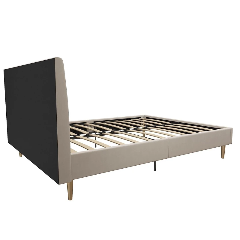 Lit rembourré Daphne de Mr. Kate, deux (2) places, velours blanc