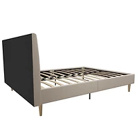 Lit rembourré Daphne de Mr. Kate, deux (2) places, velours blanc