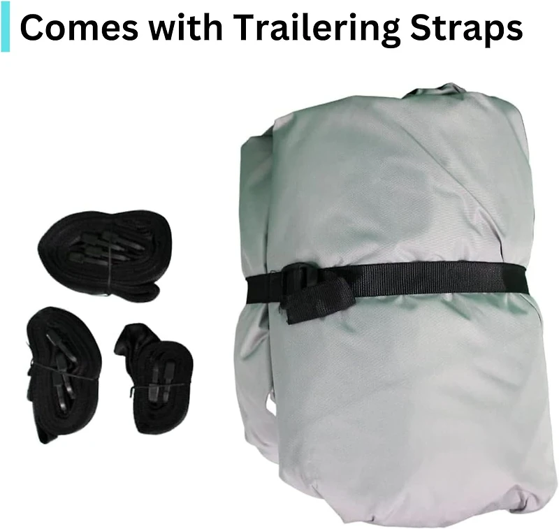 Housse de bateau de plaisance à coque en V, 17 pi à 19 pi, 96 po, grise