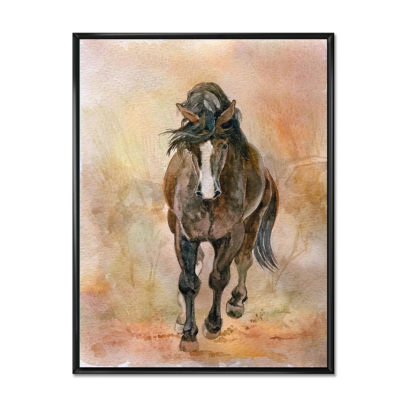 Designart Portrait De Beau Cheval Alezan II ART MURAL À CADRE FLOTTÉ