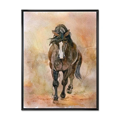 Designart Portrait De Beau Cheval Alezan II ART MURAL À CADRE FLOTTÉ