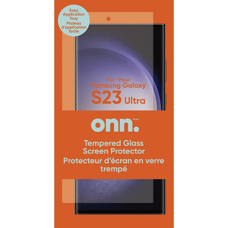 onn. Samsung Galaxy S23 Ultra Screen Protector, Easy Application Tray