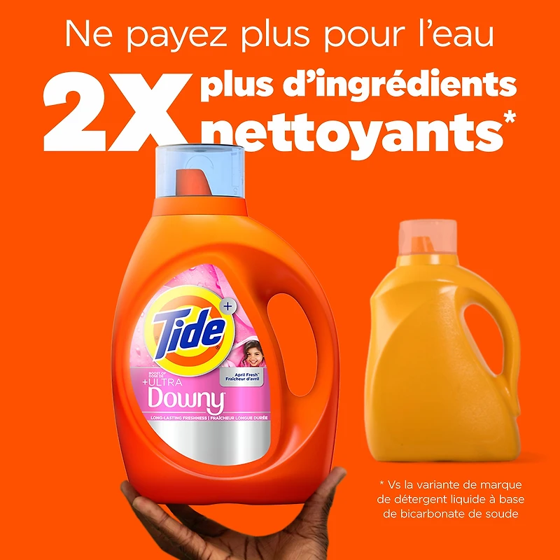 Détergent à lessive liquide Tide Plus dose de Ultra Downy au parfum Fraîcheur d’avril, détergent à lessive liquide avec fraîcheur de longue durée, 83 brassées, 3,4 L TIDE TD LIQ HE ASDFA