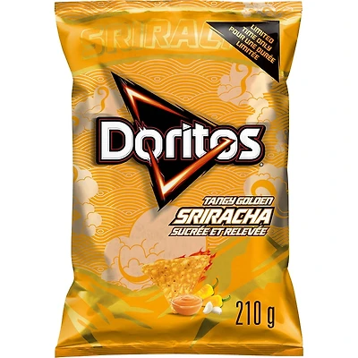 Doritos chips tortilla aromatisées Sriracha sucrée et relevée, 210 g.