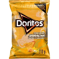 Doritos chips tortilla aromatisées Sriracha sucrée et relevée, 210 g.