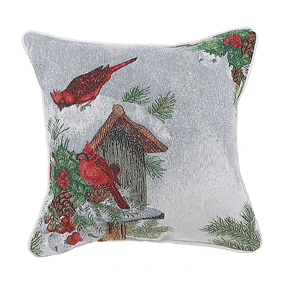 Coussin Tapisserie Nichoir Cardinal 18 X 18 - Lot De 2