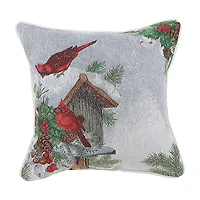 Coussin Tapisserie Nichoir Cardinal 18 X 18 - Lot De 2
