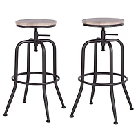 Homylin Barstools set of 2, Modern Swivel Adjustable Height 27.2" to 30.3" Backless Counter Chairs Round Bar chairs set for Kitchen Dining Bar Pub Breakfast