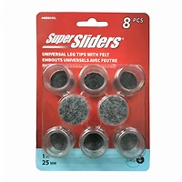 Super Sliders avec gorilla glue bouts de pattes en feutre transparent 8pc Embouts de jambes avec feutre