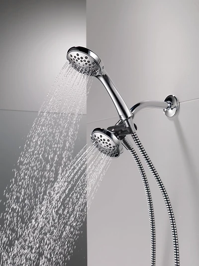 Ensemble combiné de douchette et pomme de douche 3.75 po à 3-réglages en Chrome Ensemble combiné de douchette et pomme de douche 3.75 po à 3-réglages en Chrome