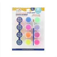 TINY HANDS Acrylic Paint Set, Neon, Glow in the Dark, 12 colours, Age 3+, Kids, Crafts, ACRY PAINT 12PC NEON