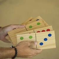 Triumph Wood Lawn 28 Piece Jumbo Domino Game Set and Carry Bag