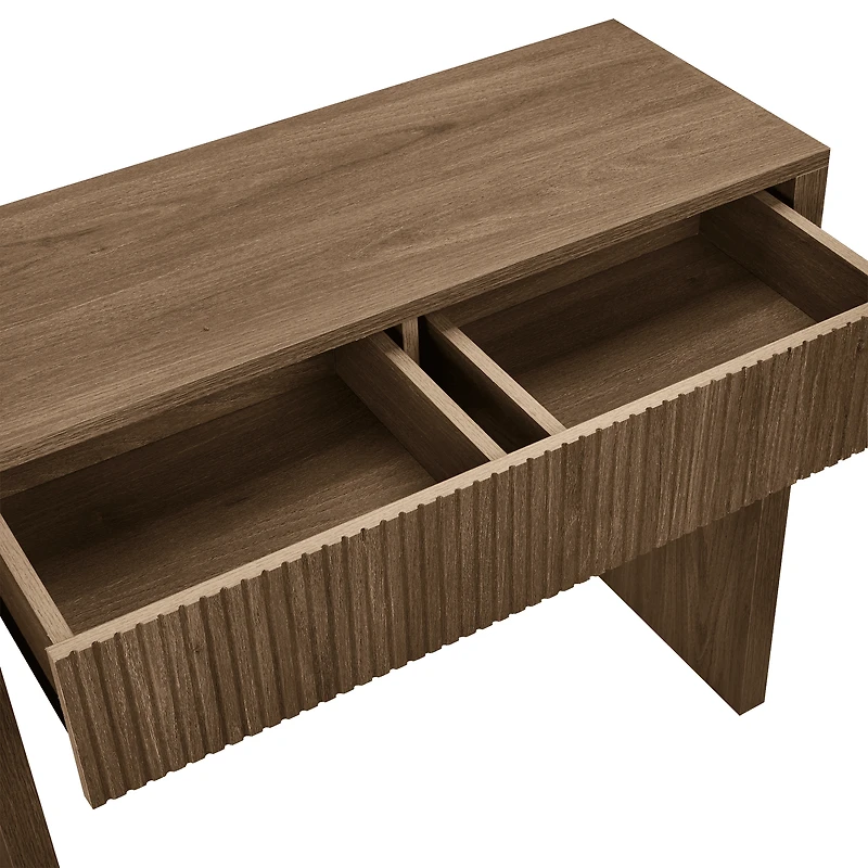 Bouclair console en noyer avec tiroir